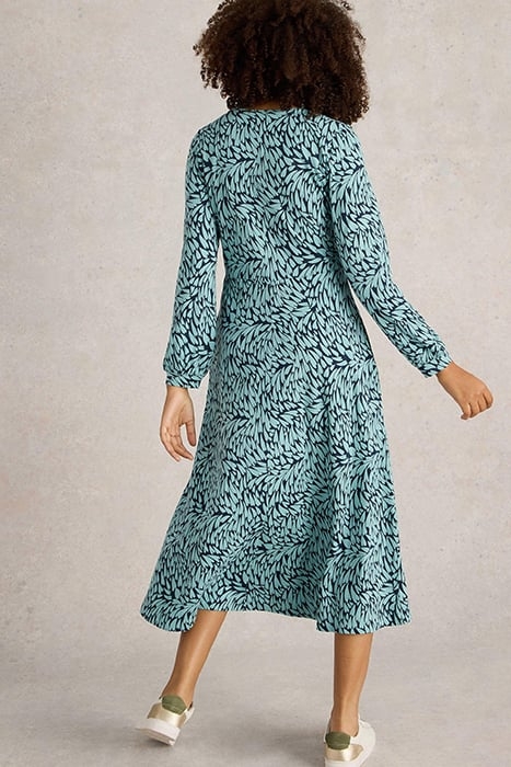 MEGAN JERSEY MIDI DRESS NAVY PRINT 2