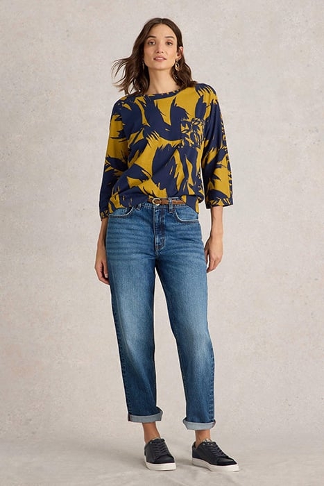 DEMI DOLMAN TOP CHARTREUSE PRINT 1