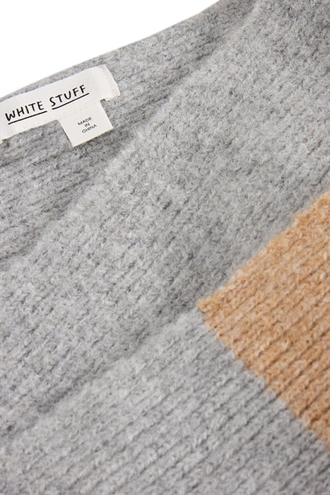 POPPY KNITTED SCARF GREY MULTI 3