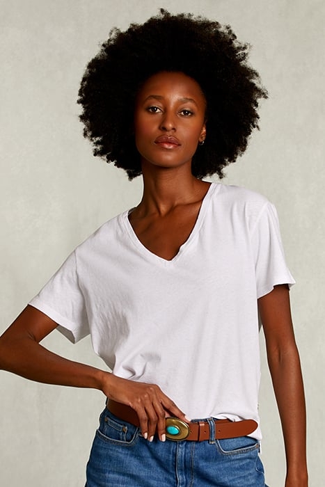 WHITE BASIC V-NECK T-SHIRT WHITE 1