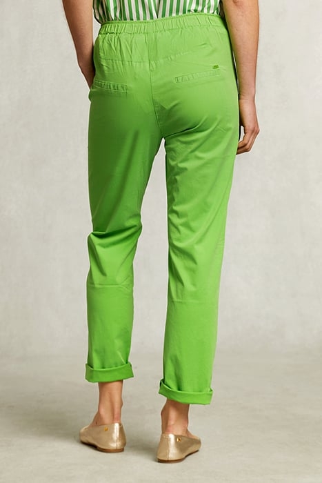 GREEN COTTON PANTS ELASTIC WAIST GREEN 2