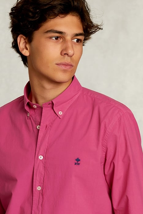 CUSTOM FIT POPLIN SHIRT AMARANTH PINK 4