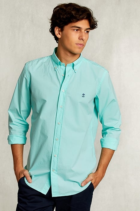 CUSTOM FIT POPLIN SHIRT LIME GREEN 1