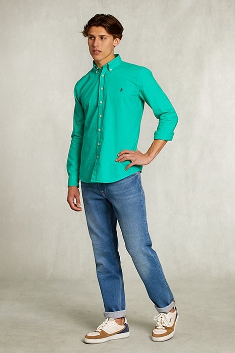 SLIM FIT COTTON SHIRT KIWI GREEN 3