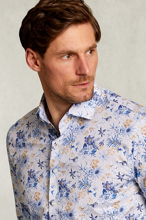 SLIM FIT FLORAL SHIRT BLUE/BROWN BLUE 4