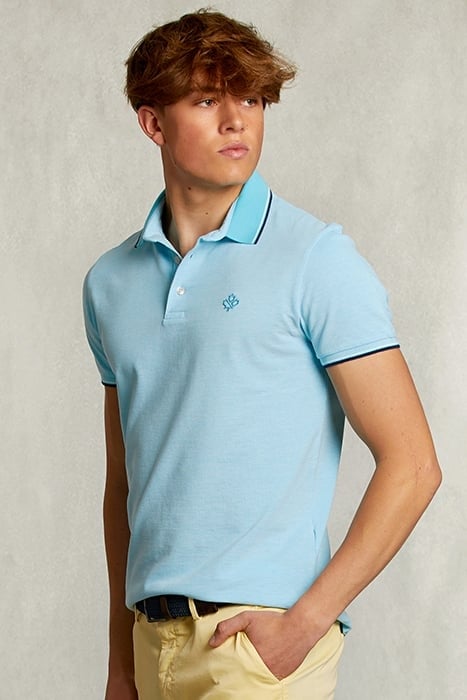 CUSTOM FIT COTTON POLO BORA BORA BLUE 1