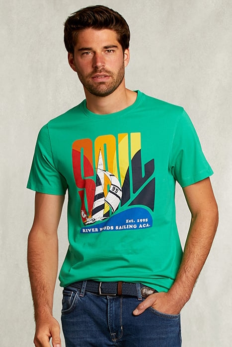 NORMAL FIT BASIC T-SHIRT IN PAPAYA GREEN 1