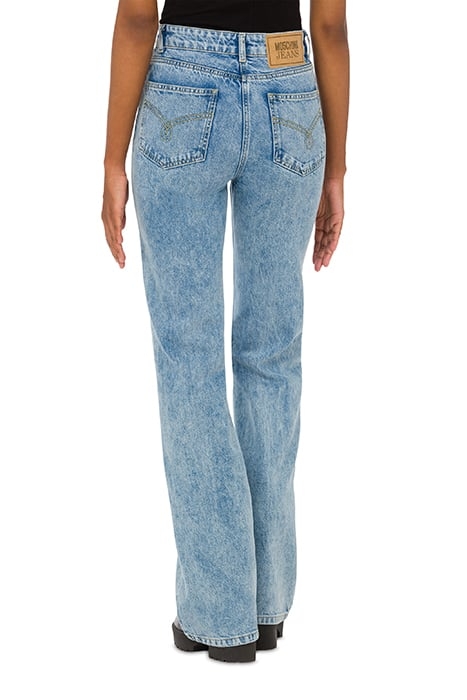 RECYCLED DENIM FLARE TROUSERS BLUE 2