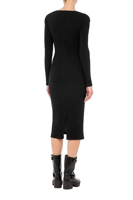 RECYCLED COTTON AND DENIM DRESS BLACK 2