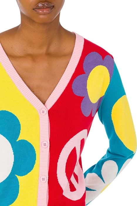 MULTICOLOR KNITWEAR WITH PEACE SYMBOLS MULTICOLOR 4