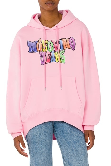COLORFUL LOGO COTTON SWEATSHIRT PINK 1