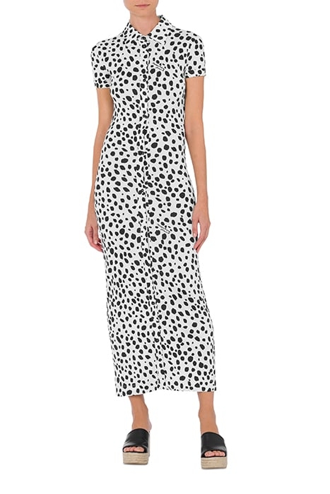 LEOPARD PRINT SHIRT DRESS WHITE 1