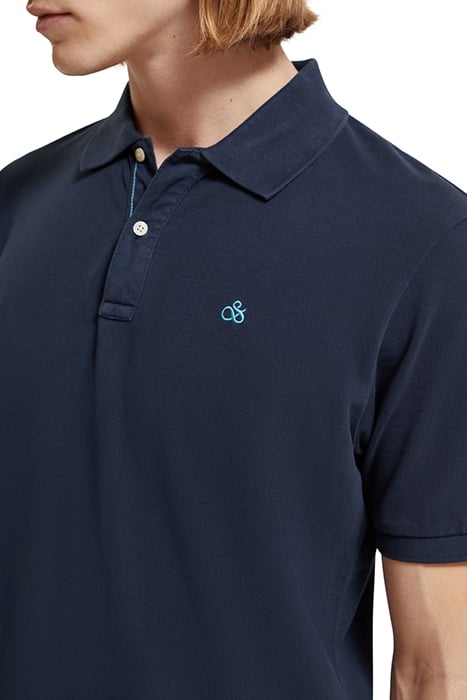 GARMENT -DYED ORGANIC COTTON PIQUE POLO STEEL 4