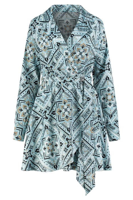 BANGKOK PRINTED WRAP DRESS POOL/BLACK 2