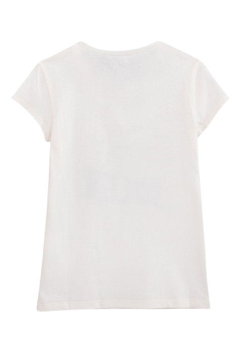 GIRLS' ECRU T-SHIRT WITH PALM IMAGE AND GLITTER SLOGAN 2