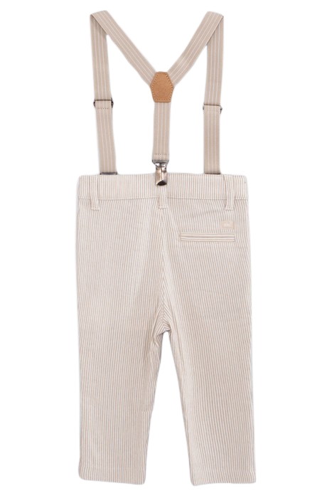 BABY BOYS’ BEIGE STRIPED OCCASIONWEAR TROUSERS WITH STRAPS 2