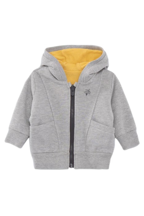 BABY BOYS’ GREY/YELLOW REVERSIBLE CARDIGAN 1