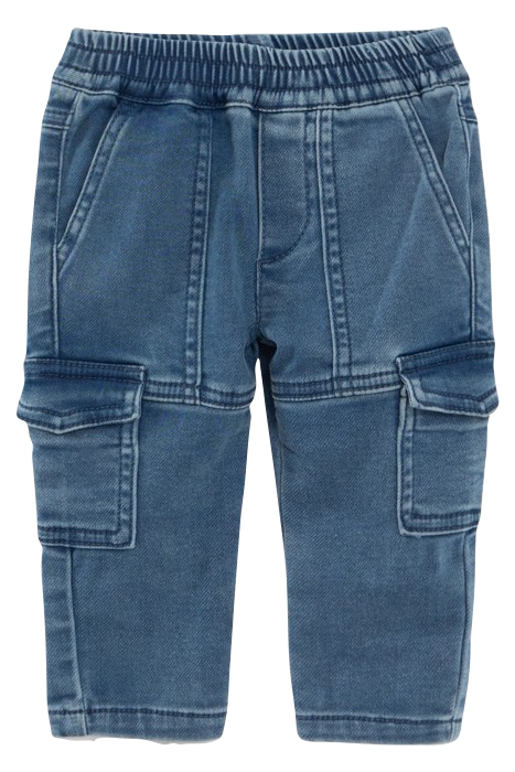 BABY BOYS' BLUE CARGO JEANS WITH ELASTICATED WAIST 1