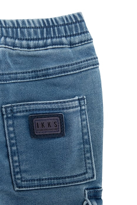 BABY BOYS' BLUE CARGO JEANS WITH ELASTICATED WAIST 6