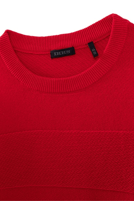 BOYS' RED KNIT STRIPED SWEATER 3