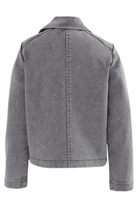 GIRLS' GREY DENIM BIKER-STYLE JACKET 2