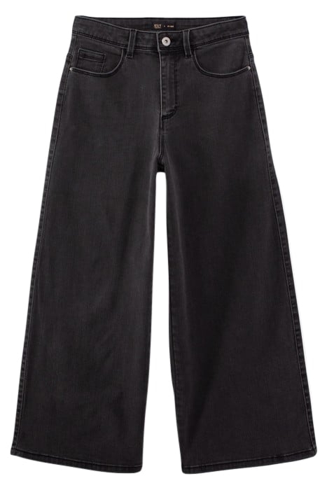 GIRLS’ FADED BLACK CROPPED WIDE JEANS 1