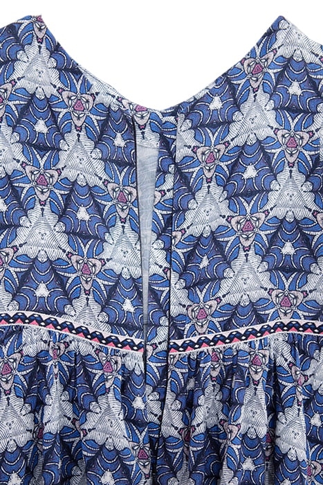 GIRLS' WHITE DRESS WITH GRAPHIC WAX PRINT 4