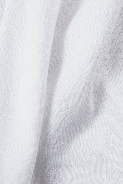 GIRLS' WHITE POINTELLE KNIT T-SHIRT WITH HEART MOTIF 6