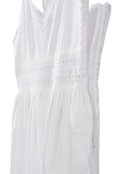 GIRLS’ WHITE LONG DRESS WITH EYELET EMBROIDERY DETAILS 6