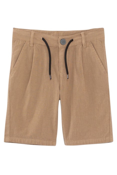 BOYS' BEIGE TEXTURED FABRIC CHINO SHORTS 1