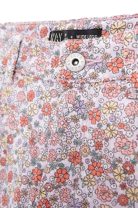 GIRLS’ LILAC WIDE LEG JEANS WITH FLOWER POWER PRINT 3
