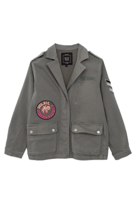 GIRLS’ KHAKI SAFARI JACKET WITH XL PALM TREE BADGE 1