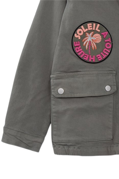 GIRLS’ KHAKI SAFARI JACKET WITH XL PALM TREE BADGE 6