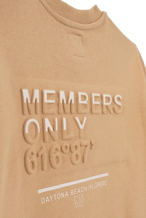 BOYS’ BEIGE SWEATSHIRT WITH EMBOSSED SLOGAN ON BACK 7