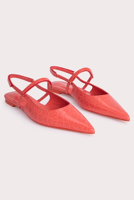 JESS CORAL CIRCULAR CROCO EMBOSSED LEATHER CORAL 2