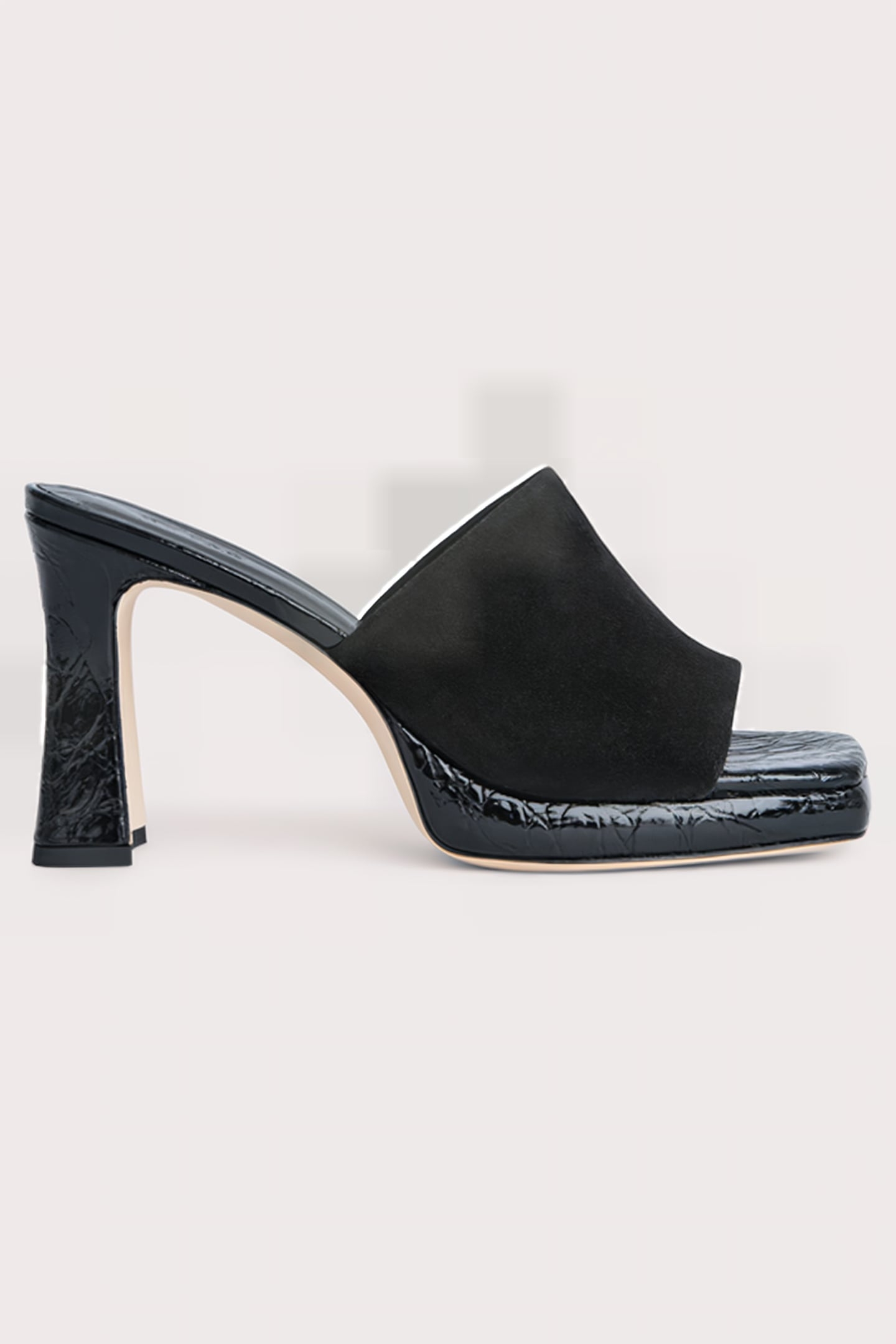 BELIZ BLACK CROCO AND SUEDE LEATHER BLACK 1