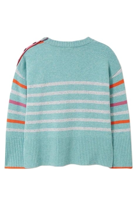 HEART AND STRIPE JUMPER TEAL MULTI 3