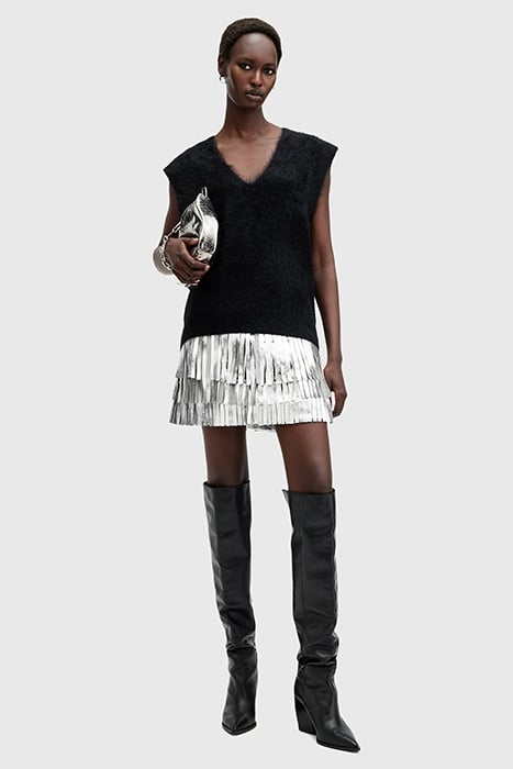 AISHA FOIL SKIRT SILVER 3