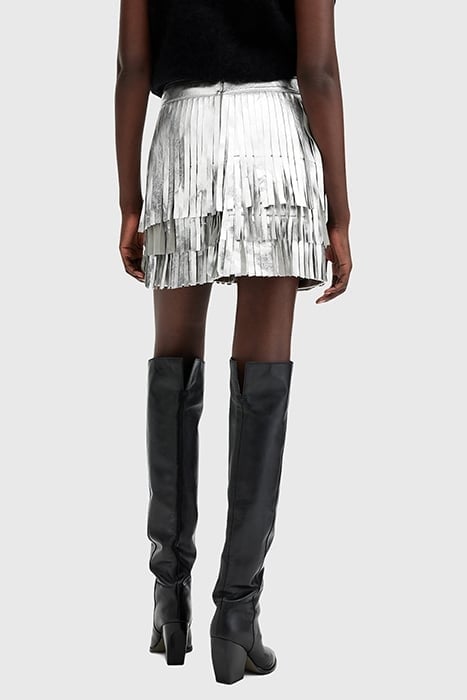 AISHA FOIL SKIRT SILVER 2