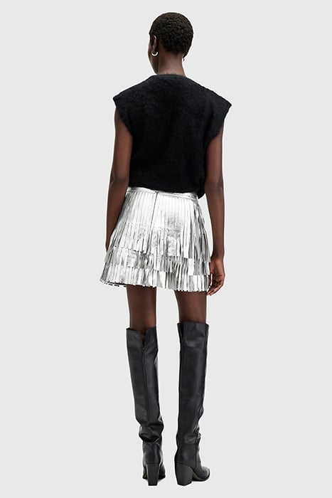 AISHA FOIL SKIRT SILVER 4