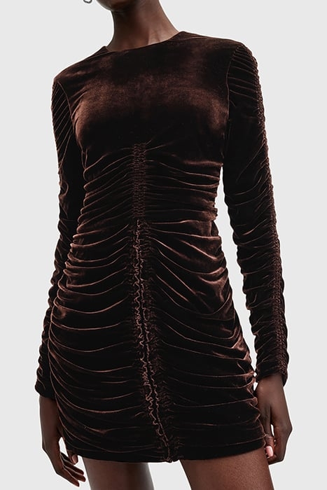 ERIS VELVET DRESS RICH BROWN 6