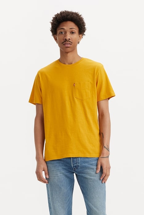 SS CLASSIC POCKET TEE GOLDEN YELLOW SLUB 1