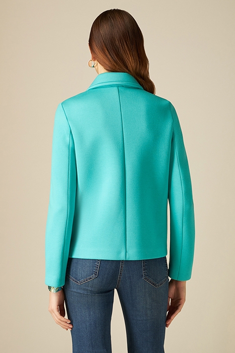 SCUBA FABRIC DOUBLE-BREASTED JACKET LIGHT BLUE 2