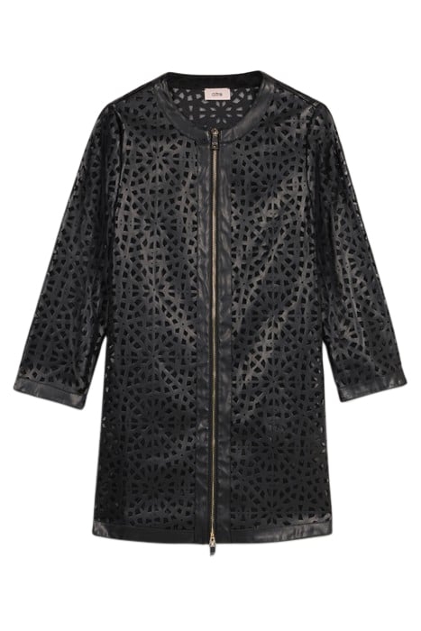 OPENWORK FABRIC PEA COAT BLACK 3