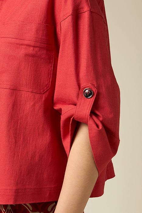 LINEN BLEND BOXY JACKET ORANGE 4