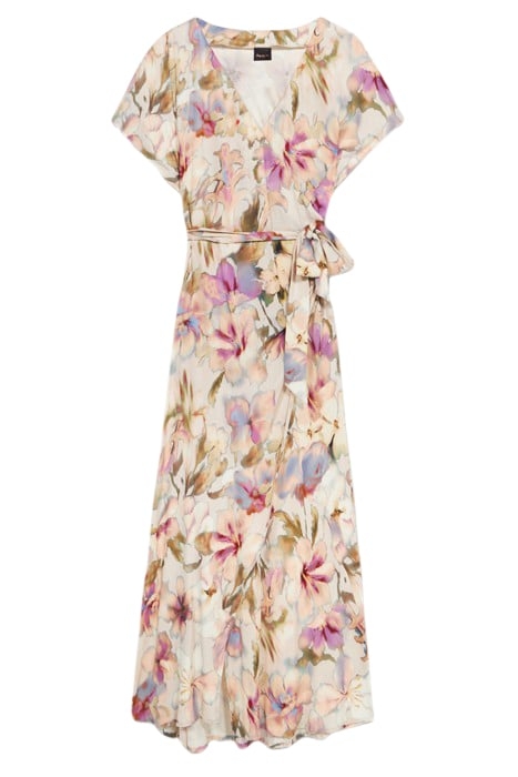 LONG FLORAL PRINT DRESS NATURAL 3