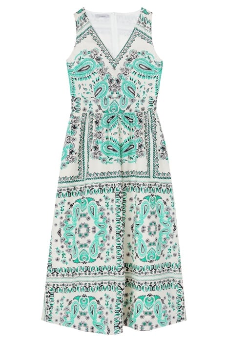 MIDI DRESS WITH FOULARD PATTERN WHITE 3