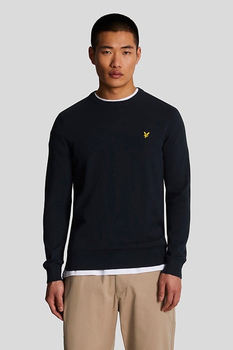 COTTON CREW NECK JUMPER DARK NAVY 1