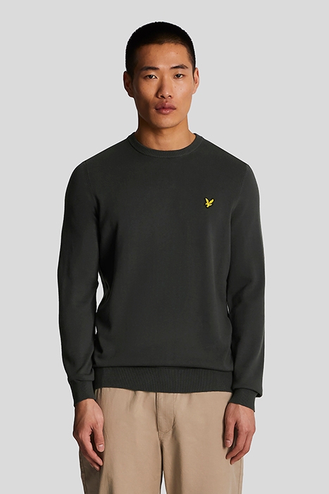 COTTON CREW NECK JUMPER GUNMETAL 1