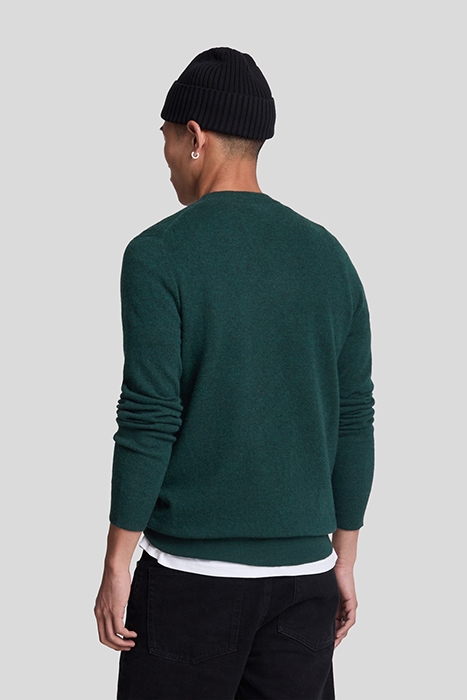 LAMBSWOOL BLEND CREW NECK JUMPER ARGYLE TEAL MARL 2